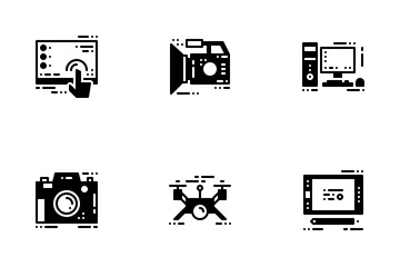 Modernes elektronisches Gerät Symbolpack