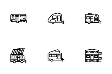 Modular House Trailer Icon Pack