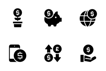 Moeda e financeiro Pacote de Ícones