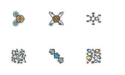 Molekularwissenschaft Chemie Atom Symbolpack