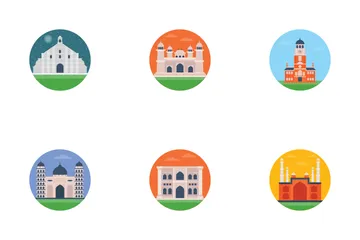 Famoso mondo dell'architettura Icon Pack