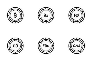Moneda moneda Paquete de Iconos