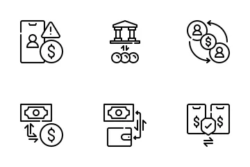 Money Transfer And Exchange Icon Pack