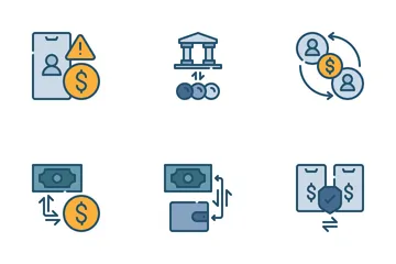 Money Transfer And Exchange Icon Pack