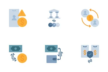 Money Transfer And Exchange Icon Pack