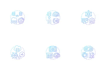 Monitoramento de TI e gerenciamento de desempenho Pacote de Ícones