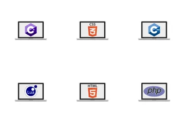 Monitors With Programming Languages Icon Pack
