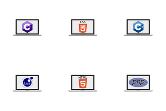 Monitors With Programming Languages Icon Pack