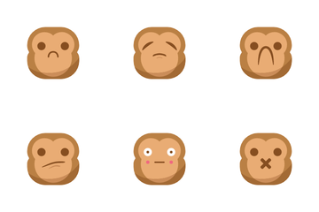 Monkey Emojis Icon Pack