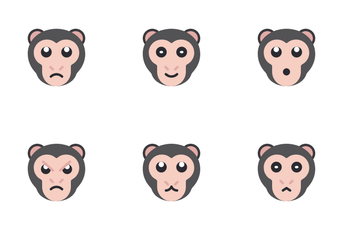 Monkey Emoticon Icon Pack