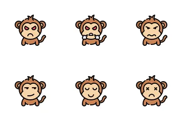 Monkey Emoticon Icon Pack