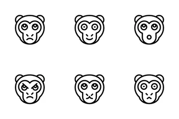 Monkey Emoticon Icon Pack