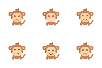 Monkey Emoticon Icon Pack