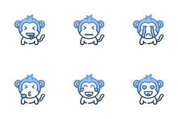 Monkey Emoticon Icon Pack