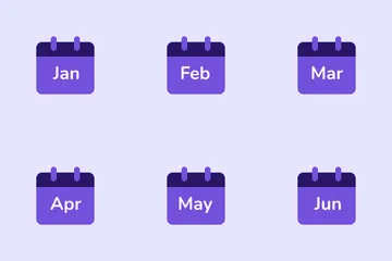 Monthly Calendar Icon Pack