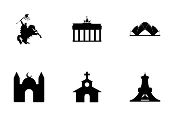 Iconos vectoriales de monumentos Icon Pack