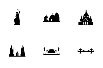Monuments & Landmarks Glyph Icon Pack
