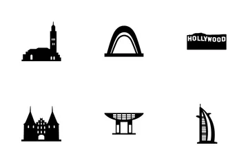 Monuments & Landmarks Glyph Icon Pack