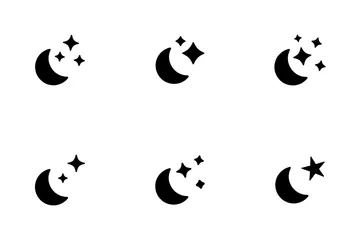 Moon Star Shiny Bright Icon Pack