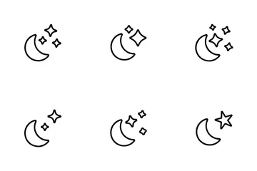 Moon Star Shiny Bright Icon Pack