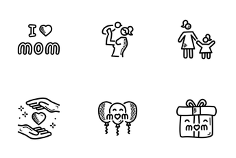 Mother's Day Doodles Icon Pack