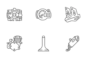 Motor de bicicleta Paquete de Iconos