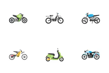 Motor Bike Vehicle Set Icon Pack