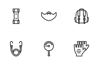 Motorcycle Accessory Outline Icon Pack