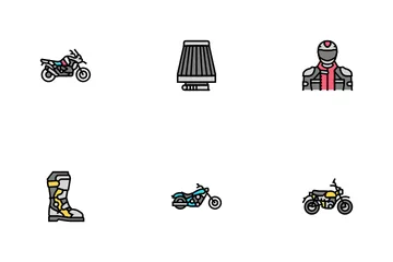Motorcycle Bike Transport Types Icon Pack