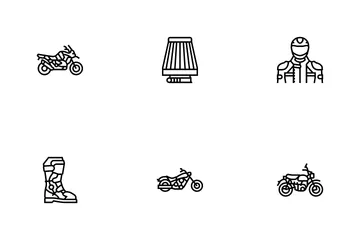 Motorcycle Bike Transport Types Icon Pack