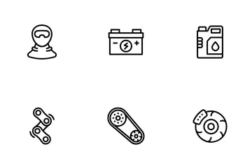 Motorcycle Element Icon Pack