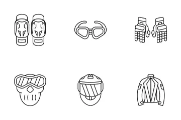 Motorradsicherheit Icon Pack