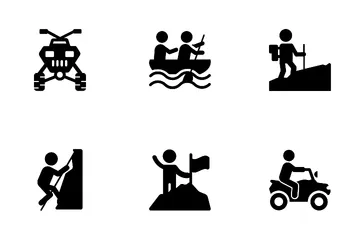 Mountaineering Rafting Icon Pack