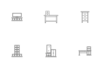 Móveis e assentos Pacote de Ícones