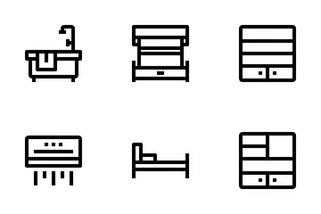 Móveis e utensílios domésticos Pacote de Ícones