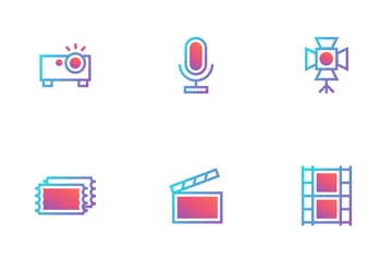 Movie And Cinema Gradient - Glowing Design Icon Pack