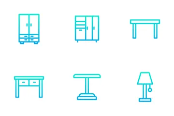 Mobiliario - Degradado de contorno Paquete de Iconos