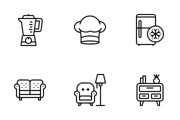 Muebles Y Cocina Paquete de Iconos