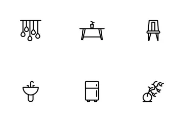 Muebles y decoración del hogar. Icon Pack