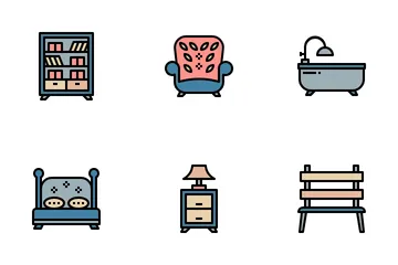 Muebles y hogar Paquete de Iconos