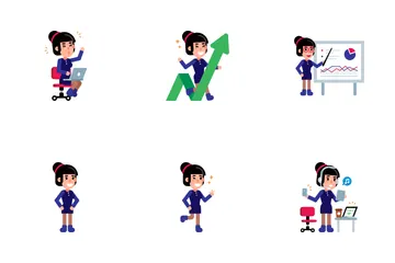 Mulher de negócios Icon Pack