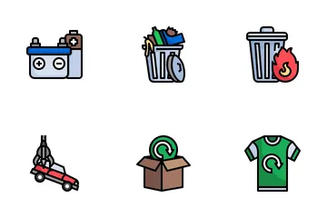 Mülltrennung und Recycling Symbolpack