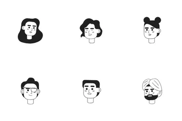 Multicultural People Emotions Icon Pack