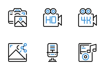 Multimedia And Entertainment  Icon Pack