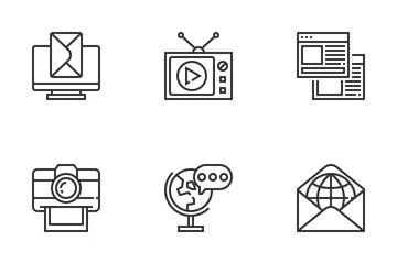 Multimedia Communication Icon Pack