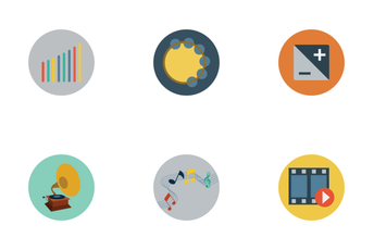 Multimedia Flat Icons Icon Pack