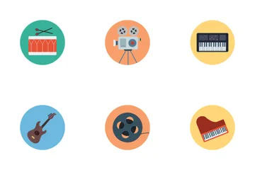Multimedia Flat Icons Icon Pack