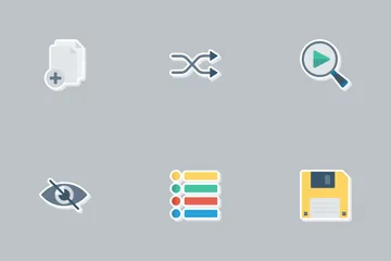 Multimedia Flat Paper  Icon Pack