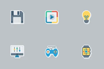 Multimedia Flat Paper  Icon Pack