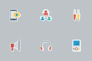Multimedia Flat Paper  Icon Pack